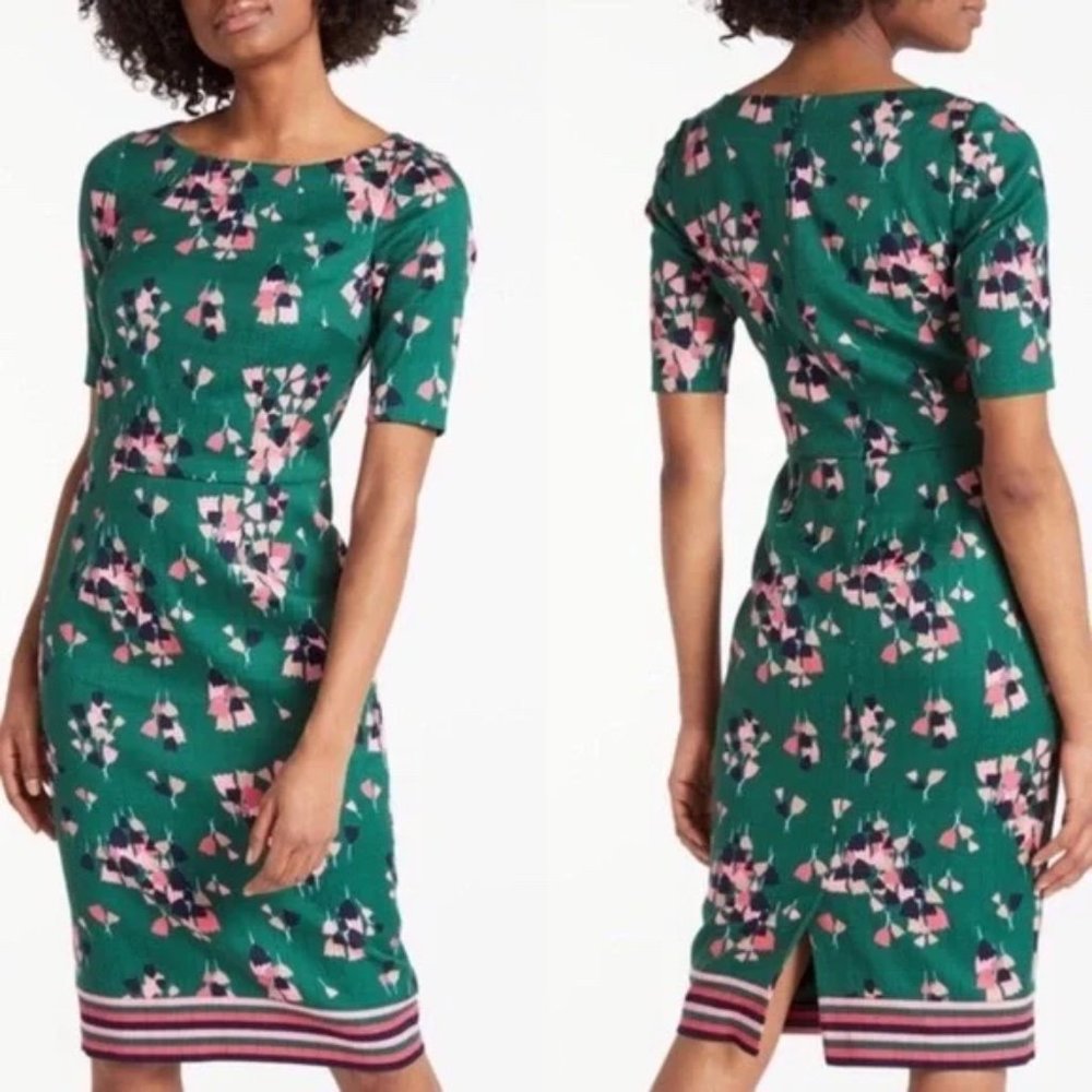 Boden Green and Pink Midi Dress